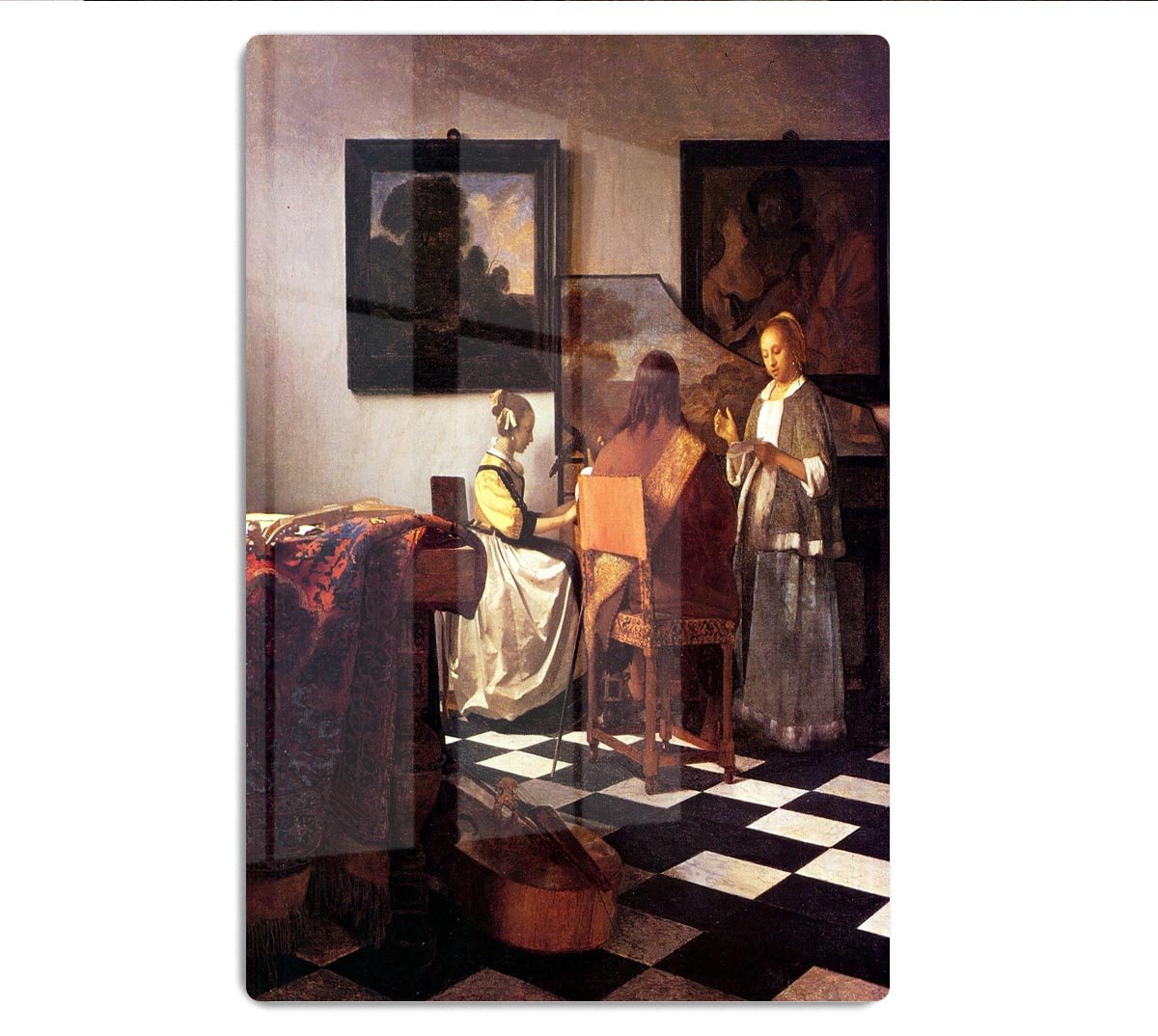 Musical Trio by Vermeer HD Metal Print - Canvas Art Rocks - 1