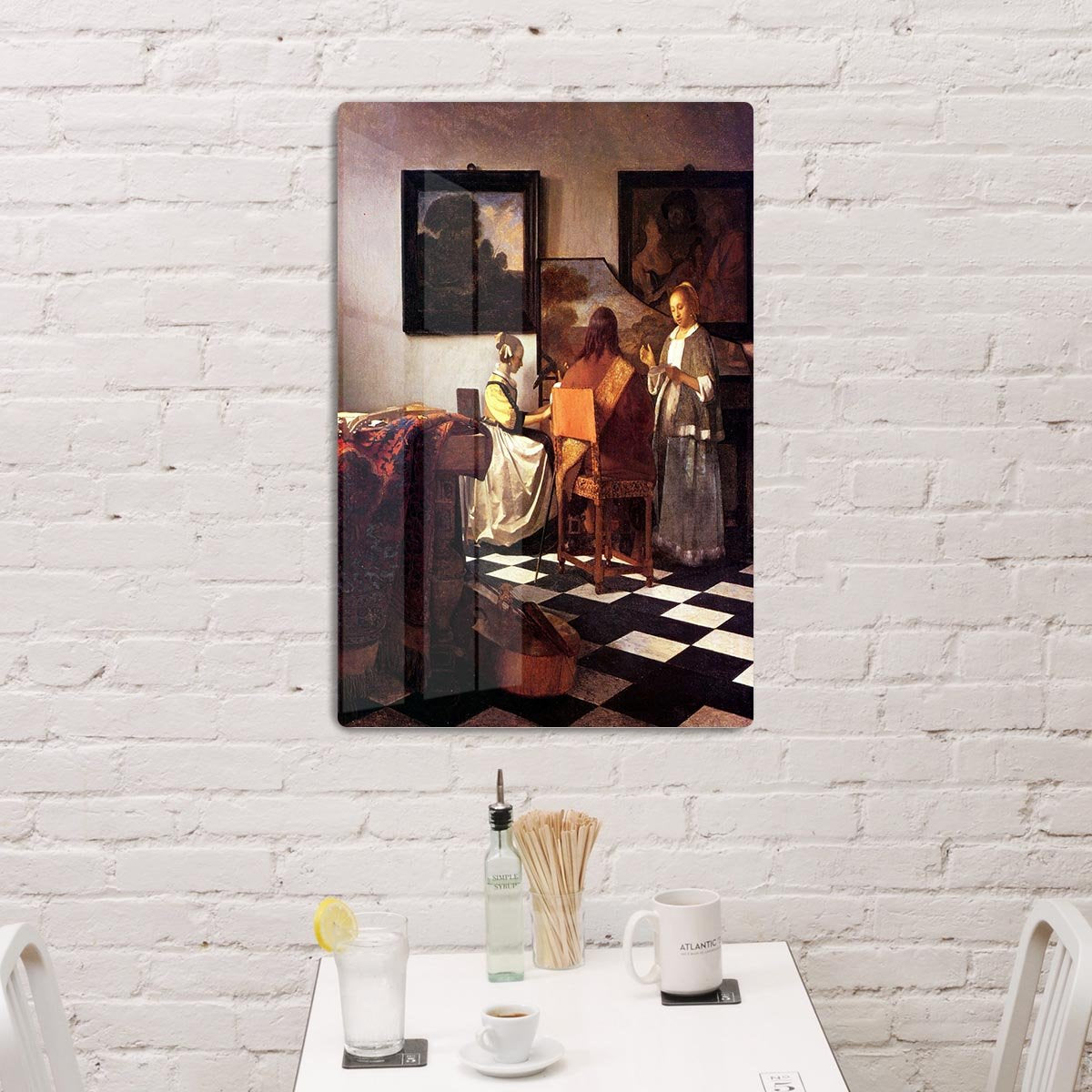 Musical Trio by Vermeer HD Metal Print - Canvas Art Rocks - 3