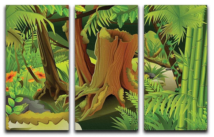 Mystic Jungle 3 Split Panel Canvas Print - Canvas Art Rocks - 1