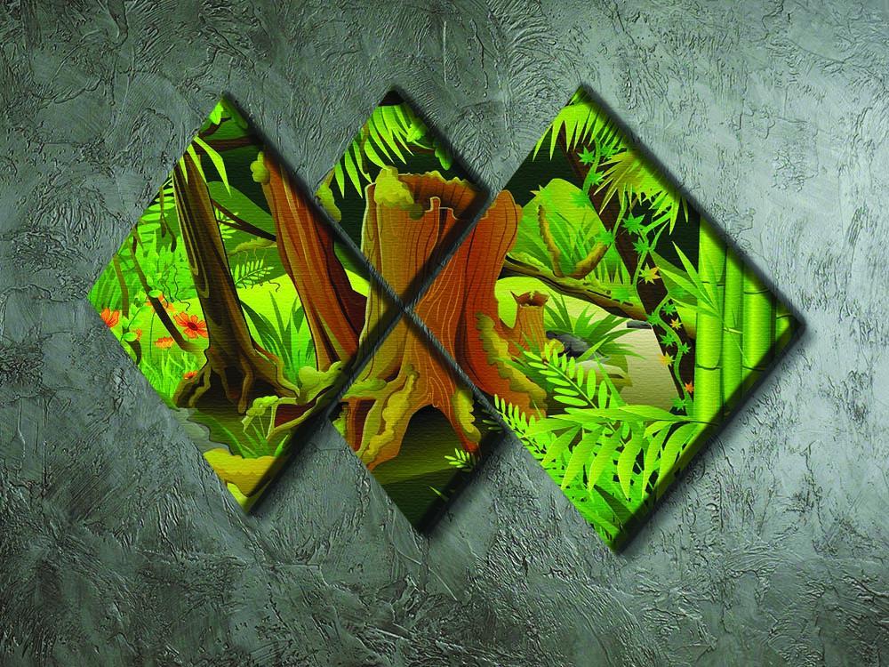 Mystic Jungle 4 Square Multi Panel Canvas - Canvas Art Rocks - 2
