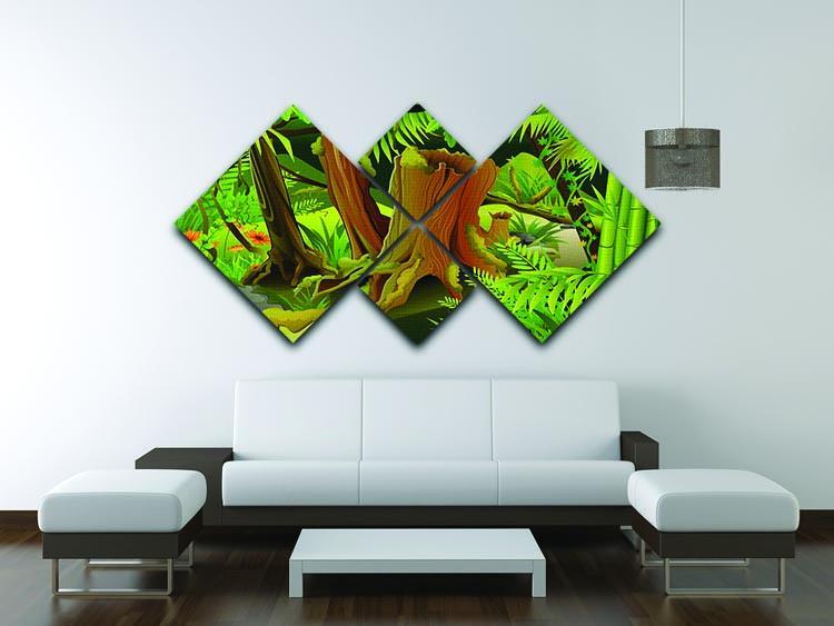 Mystic Jungle 4 Square Multi Panel Canvas - Canvas Art Rocks - 3