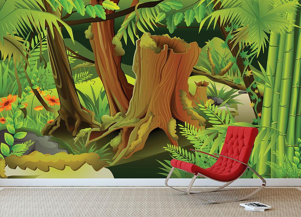 Mystic Jungle Wall Mural Wallpaper - Canvas Art Rocks - 3