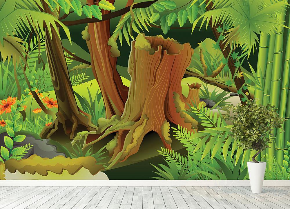 Mystic Jungle Wall Mural Wallpaper - Canvas Art Rocks - 4