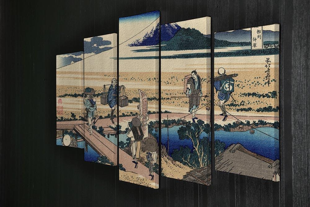 Nakahara in the Sagami province by Hokusai 5 Split Panel Canvas - Canvas Art Rocks - 2