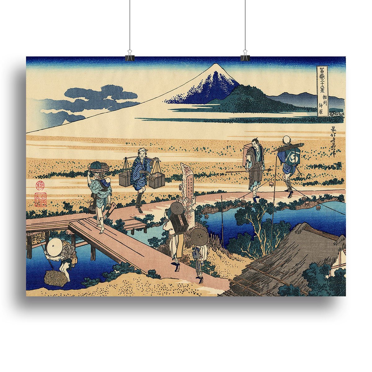 Nakahara in the Sagami province by Hokusai Canvas Print or Poster