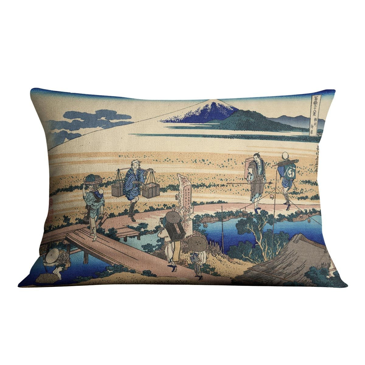 Nakahara in the Sagami province by Hokusai Throw Pillow