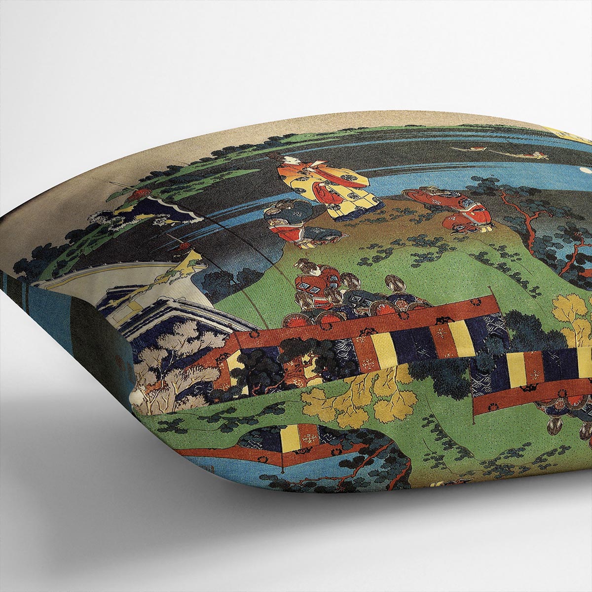 Nakamaro looking at the moon by Hokusai Cushion