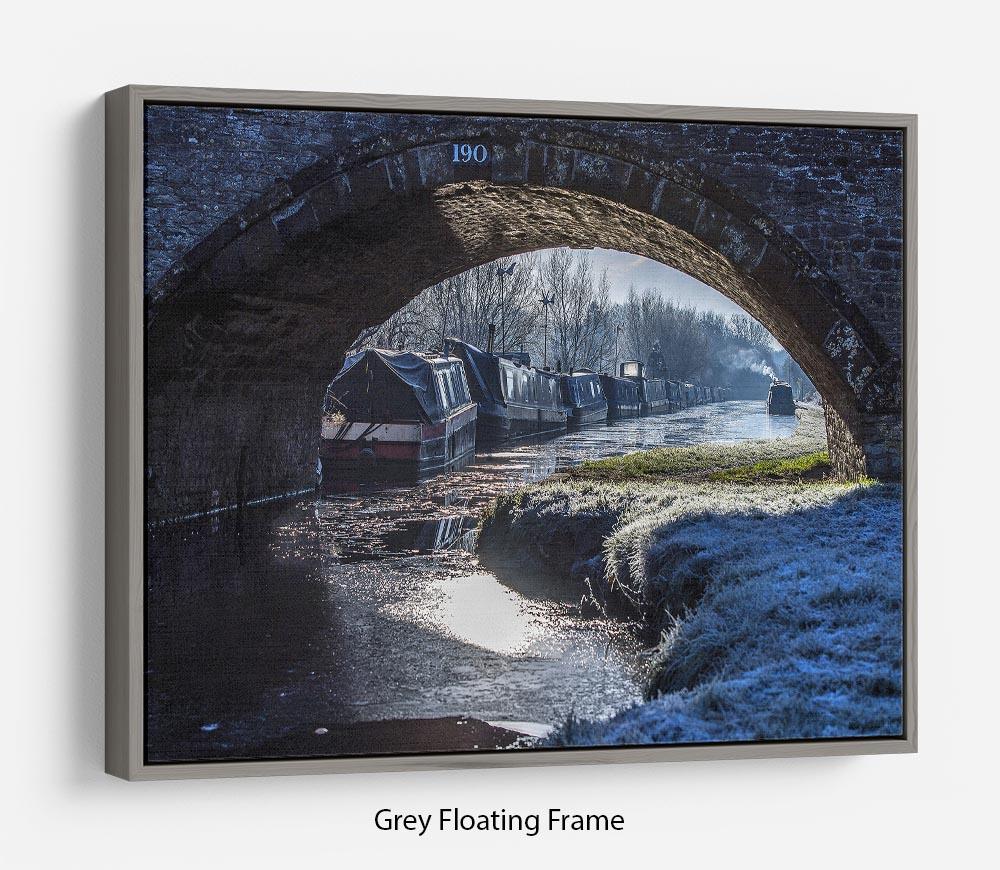 Narrowboats on the Oxford Canal Floating Frame Canvas - Canvas Art Rocks - 3