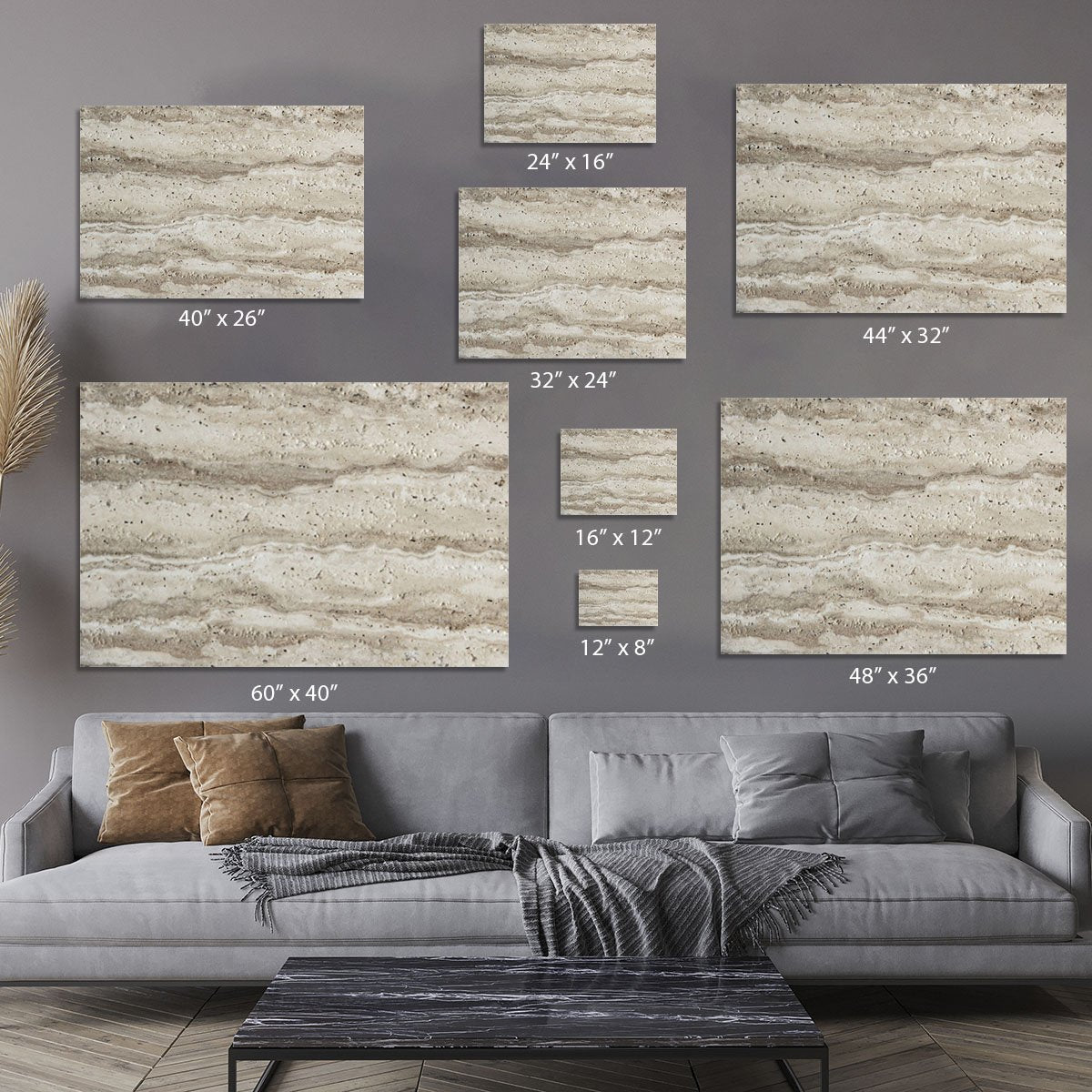 Natural Grey Tetxured Stone Canvas Print or Poster