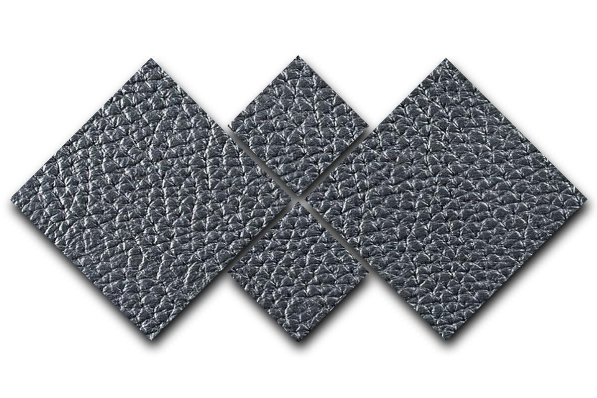 Natural qualitative black leather 4 Square Multi Panel Canvas  - Canvas Art Rocks - 1