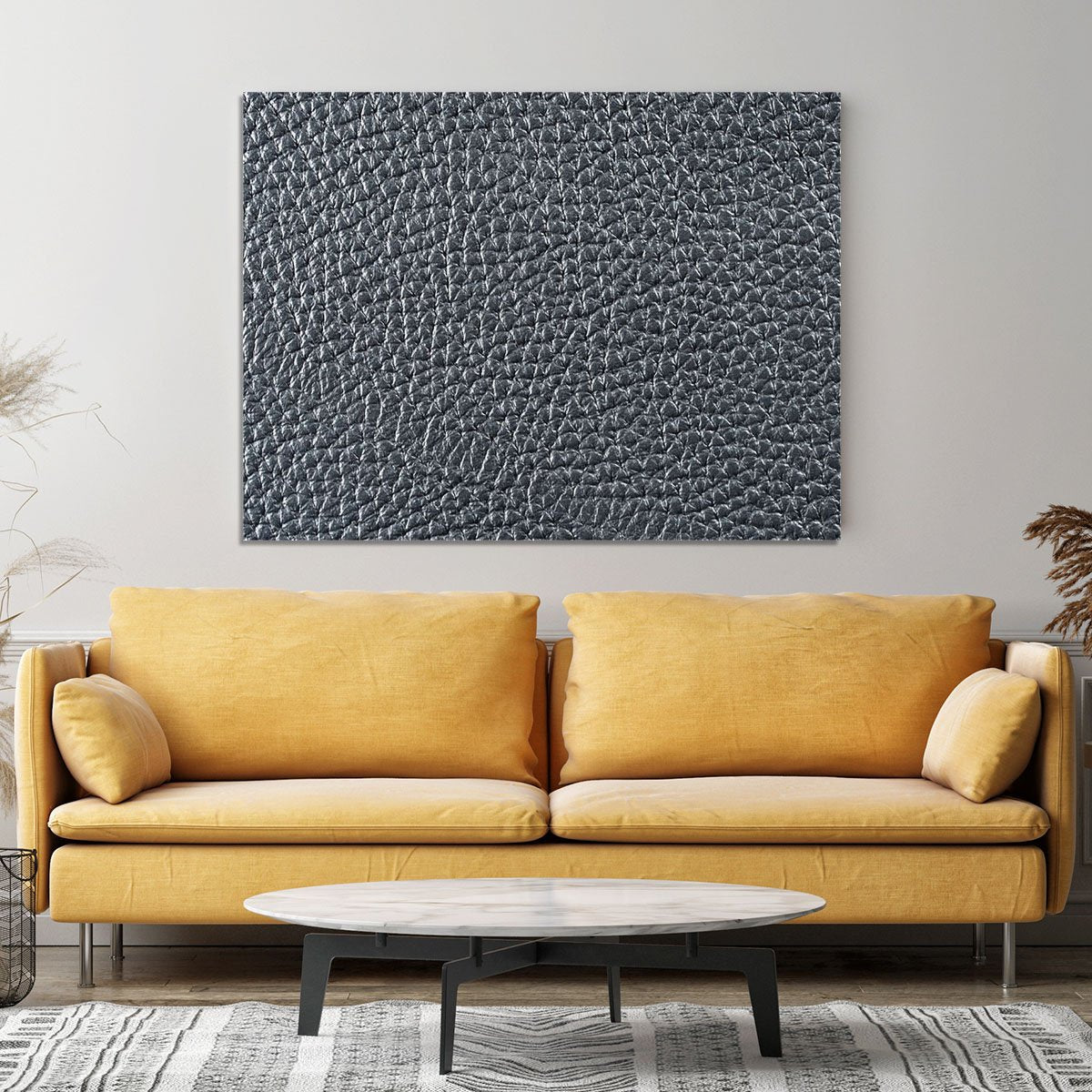 Natural qualitative black leather Canvas Print or Poster