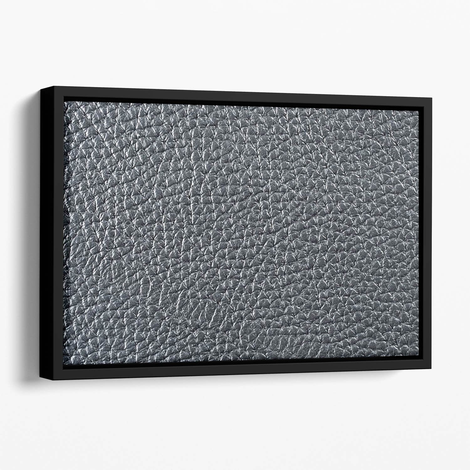 Natural qualitative black leather Floating Framed Canvas