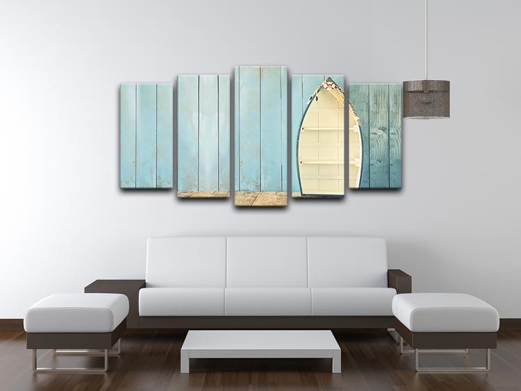 Nautical boat shape shelves 5 Split Panel Canvas - Canvas Art Rocks - 3