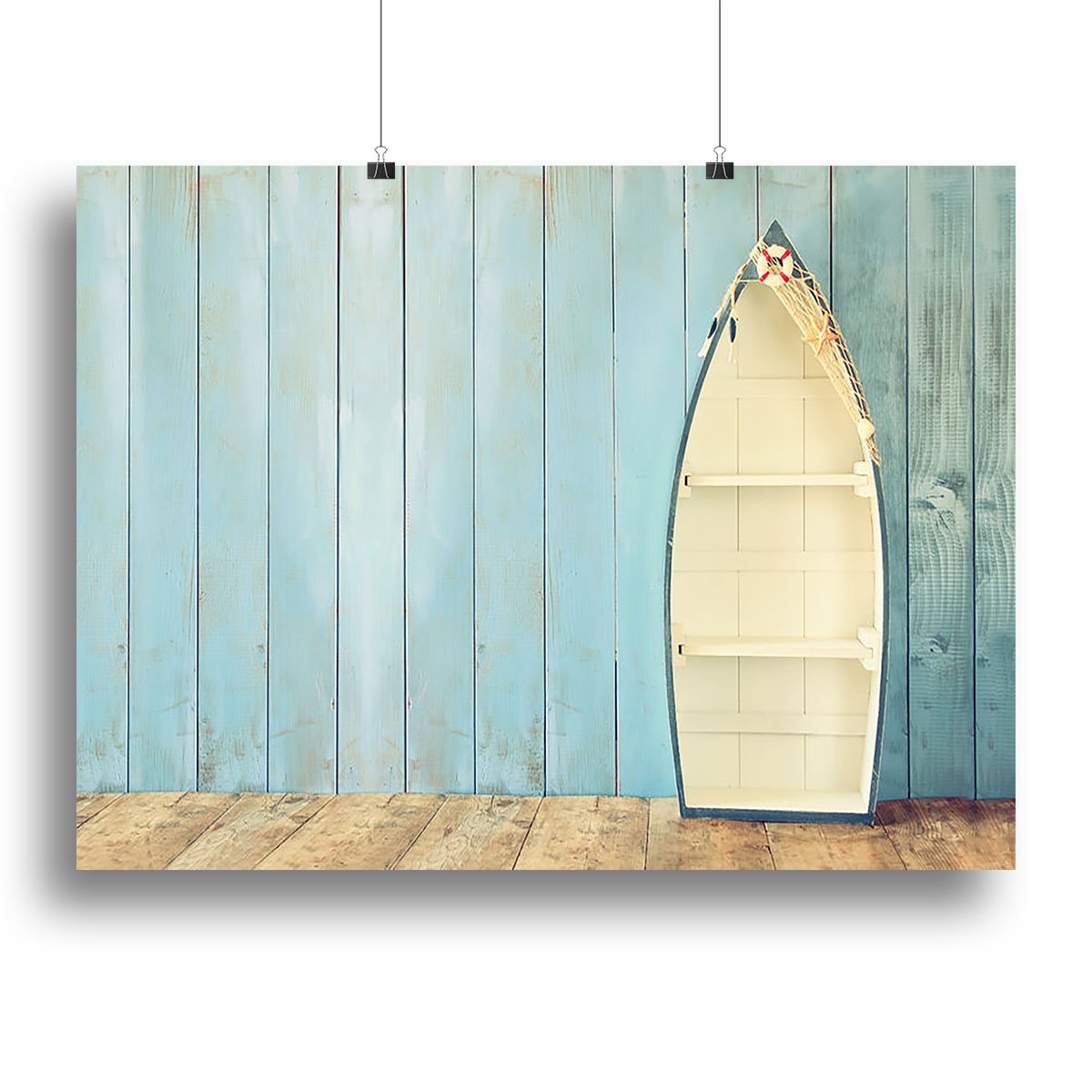 Nautical boat shape shelves Canvas Print or Poster