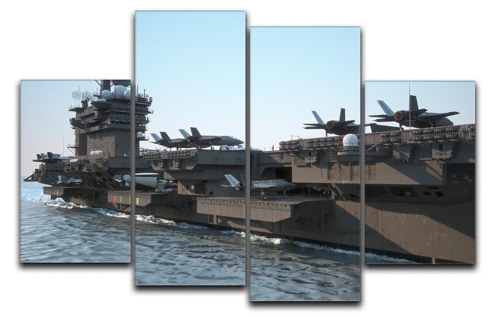 Navy aircraft carrier angled view 4 Split Panel Canvas  - Canvas Art Rocks - 1