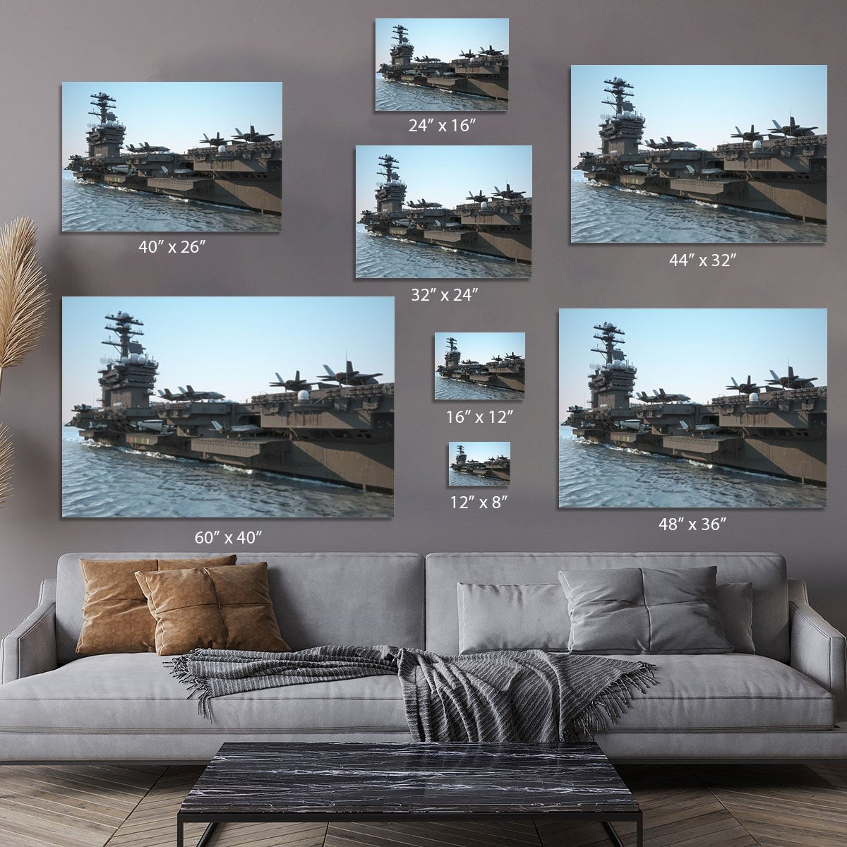 Navy aircraft carrier angled view Canvas Print or Poster