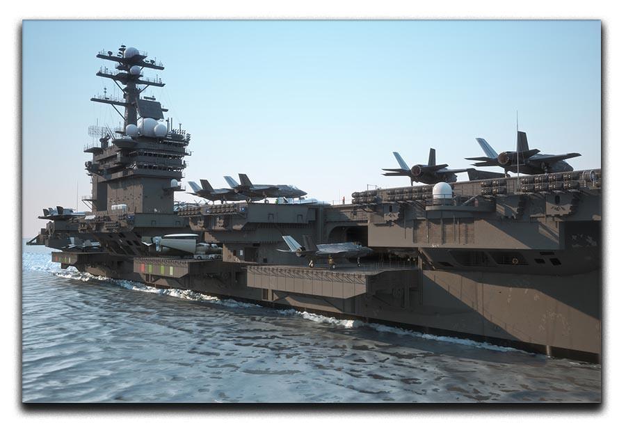 Navy aircraft carrier angled view Canvas Print or Poster  - Canvas Art Rocks - 1