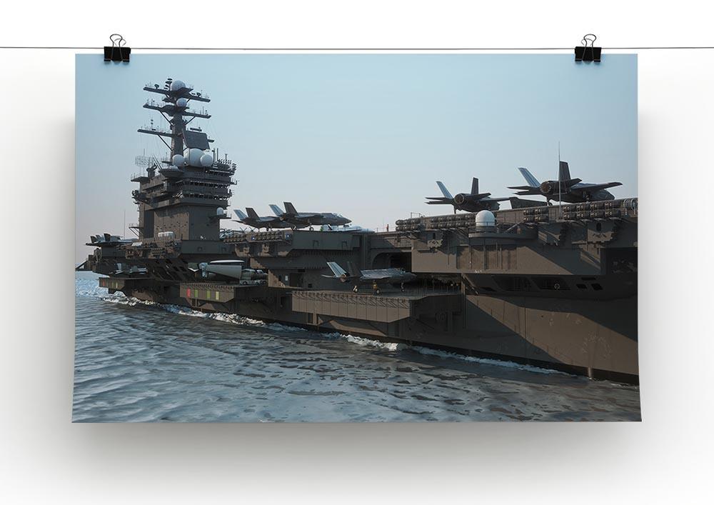 Navy aircraft carrier angled view Canvas Print or Poster - Canvas Art Rocks - 2