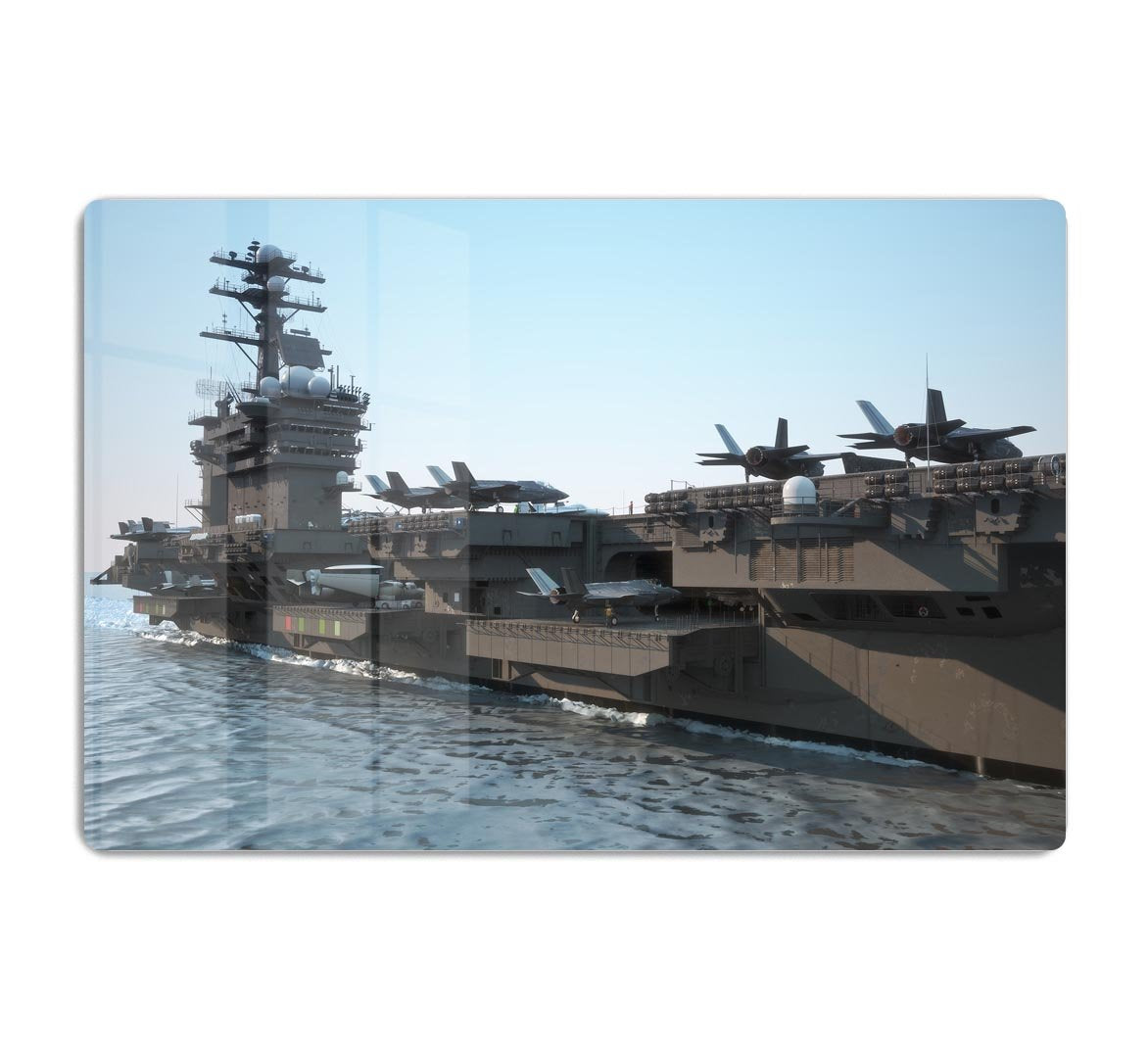 Navy aircraft carrier angled view HD Metal Print