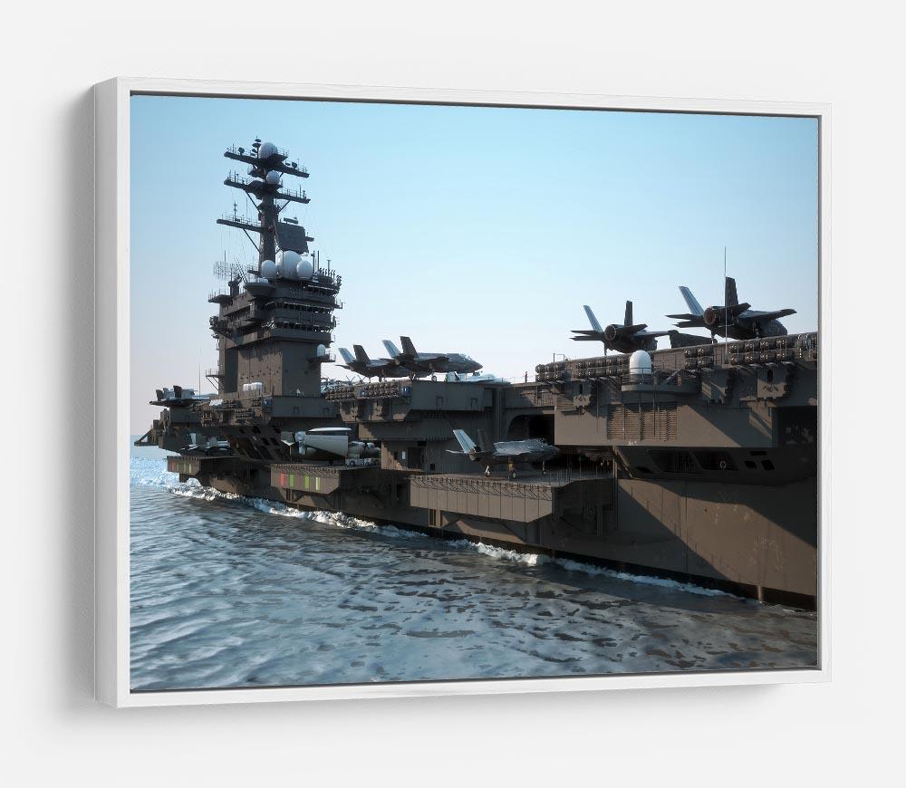 Navy aircraft carrier angled view HD Metal Print