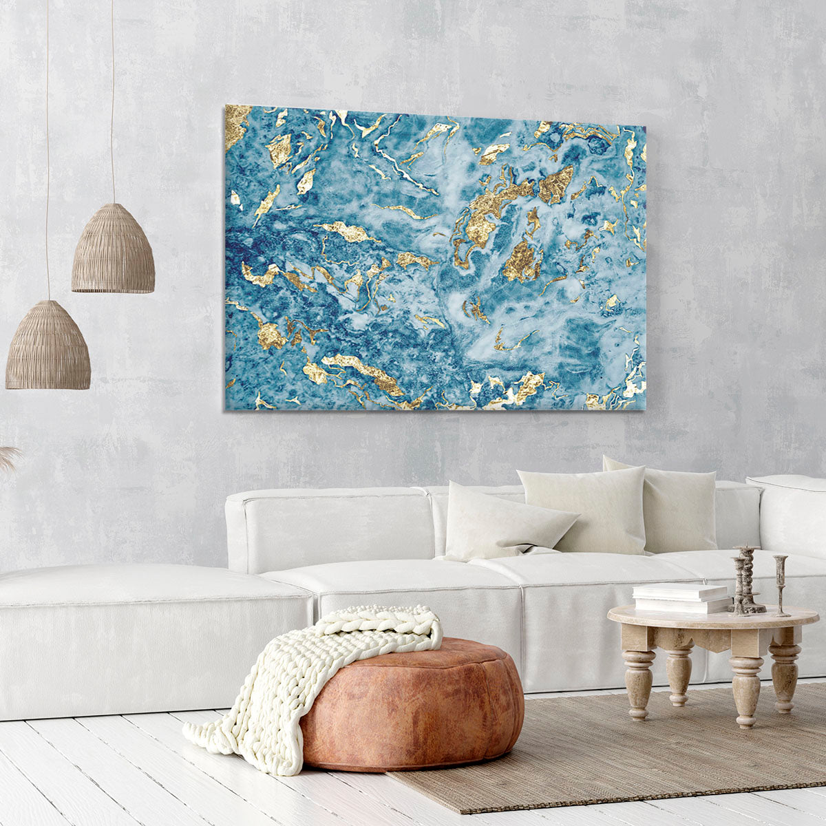 Navy and Gold Foil Marble Canvas Print or Poster - Canvas Art Rocks - 6