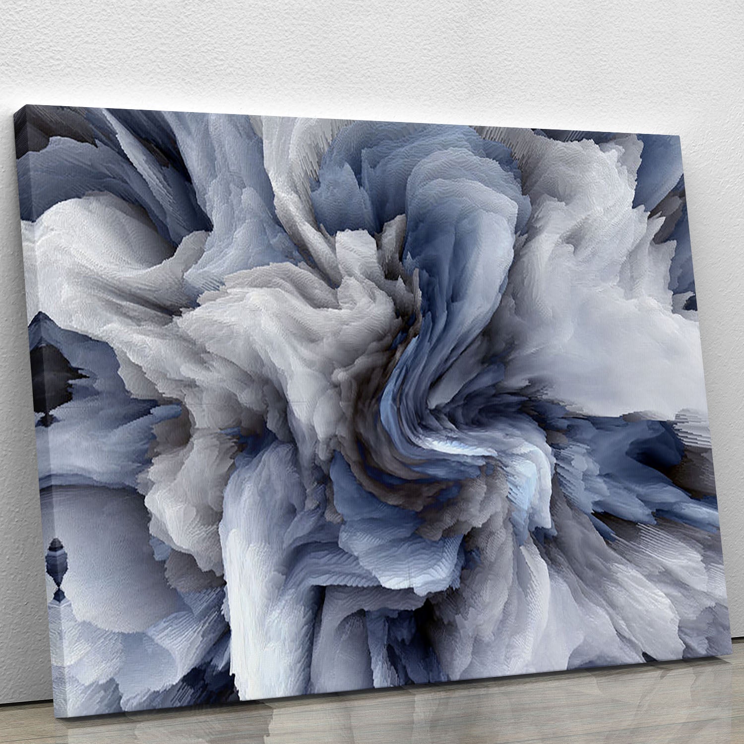 Navy and White Abstract Watercolour Canvas Print or Poster - Canvas Art Rocks - 1