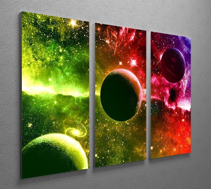 Nebula Stars and Planets 3 Split Panel Canvas Print - Canvas Art Rocks - 2