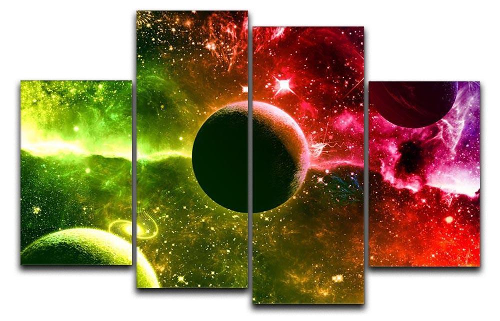 Nebula Stars and Planets 4 Split Panel Canvas  - Canvas Art Rocks - 1