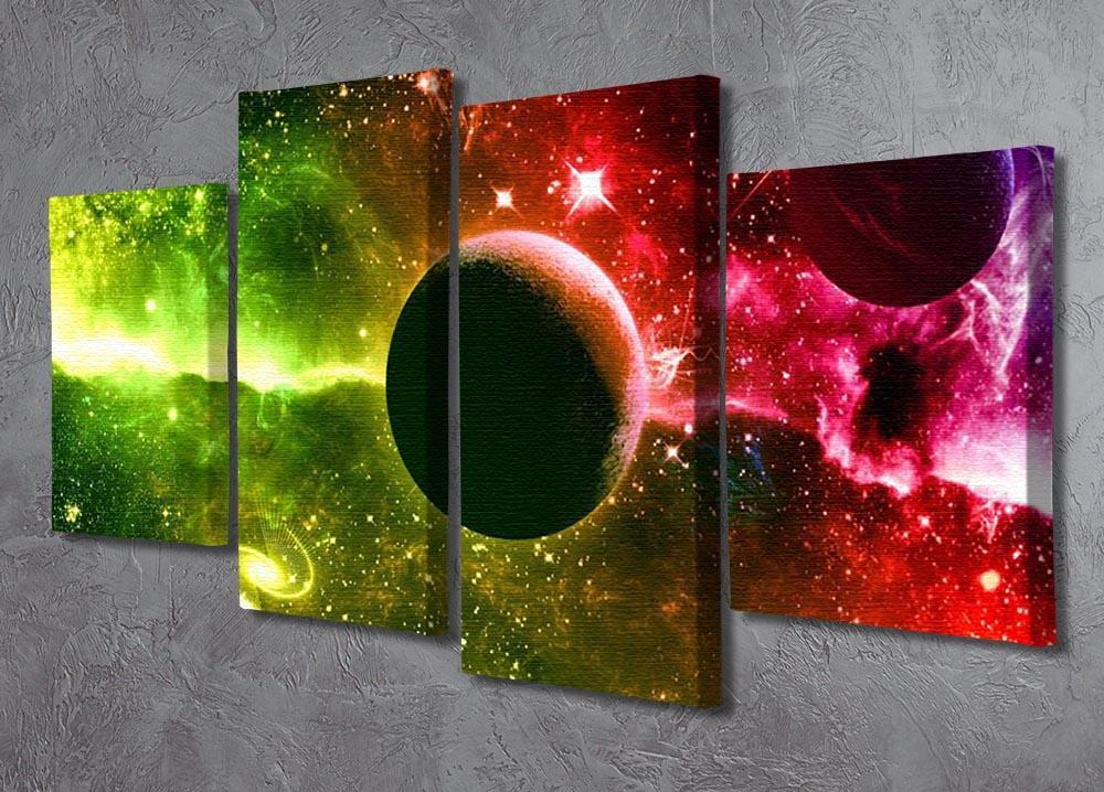 Nebula Stars and Planets 4 Split Panel Canvas - Canvas Art Rocks - 2