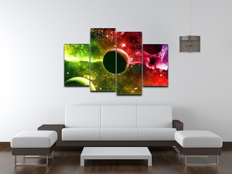 Nebula Stars and Planets 4 Split Panel Canvas - Canvas Art Rocks - 3