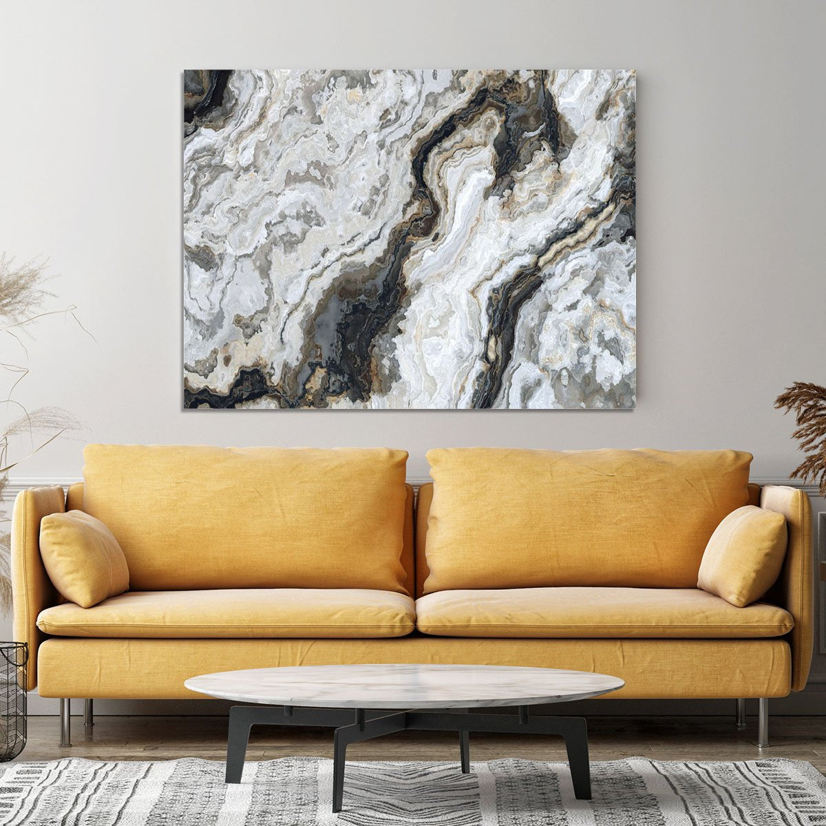 Neutral Coloured Marble Canvas Print or Poster