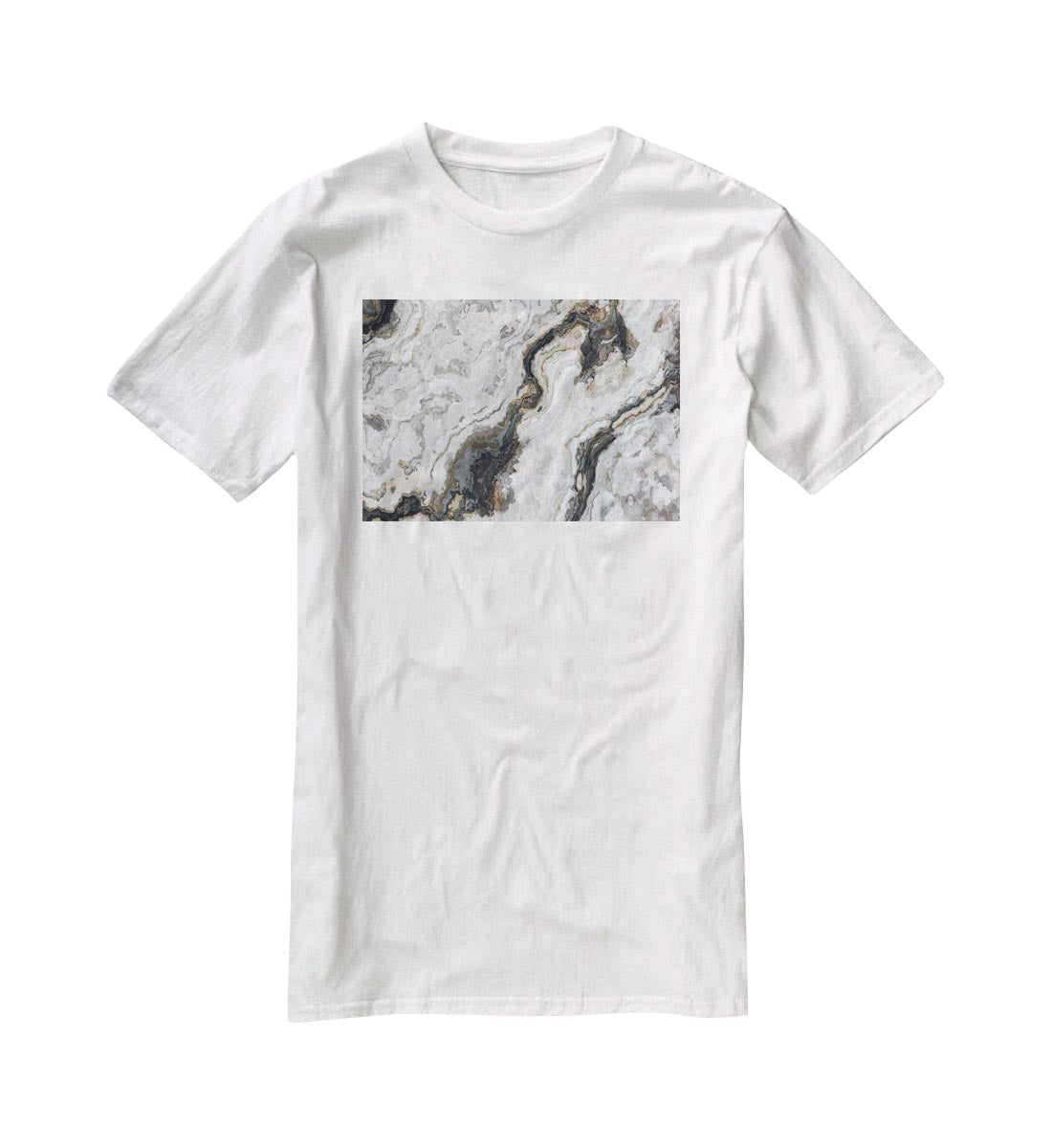 Neutral Coloured Marble T-Shirt - Canvas Art Rocks - 5