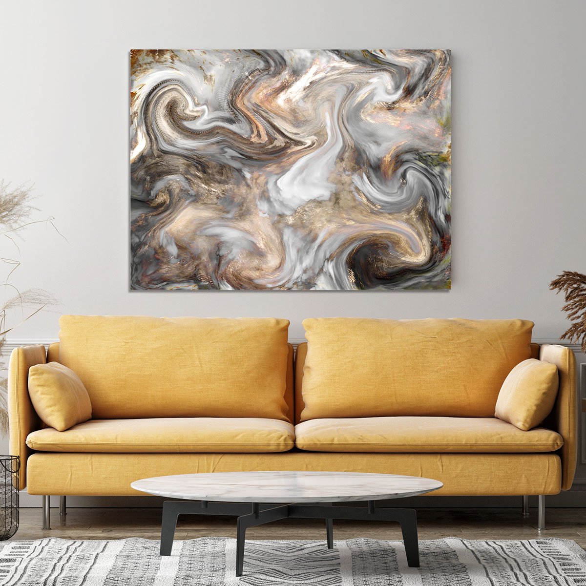 Neutral Stone Swirl Marble Canvas Print or Poster