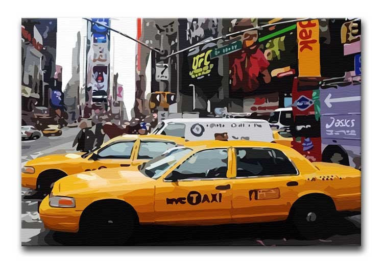 New York Taxis Times Square Print - Canvas Art Rocks - 1