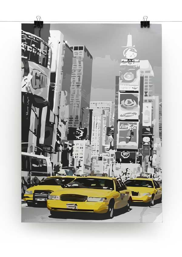 New York Yellow Taxis Print - Canvas Art Rocks - 2