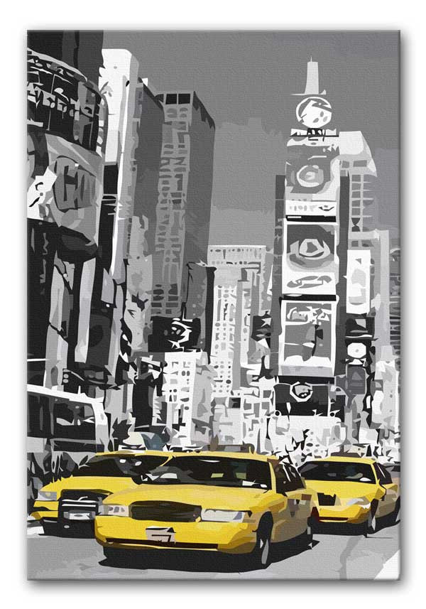 New York Yellow Taxis Print - Canvas Art Rocks - 1