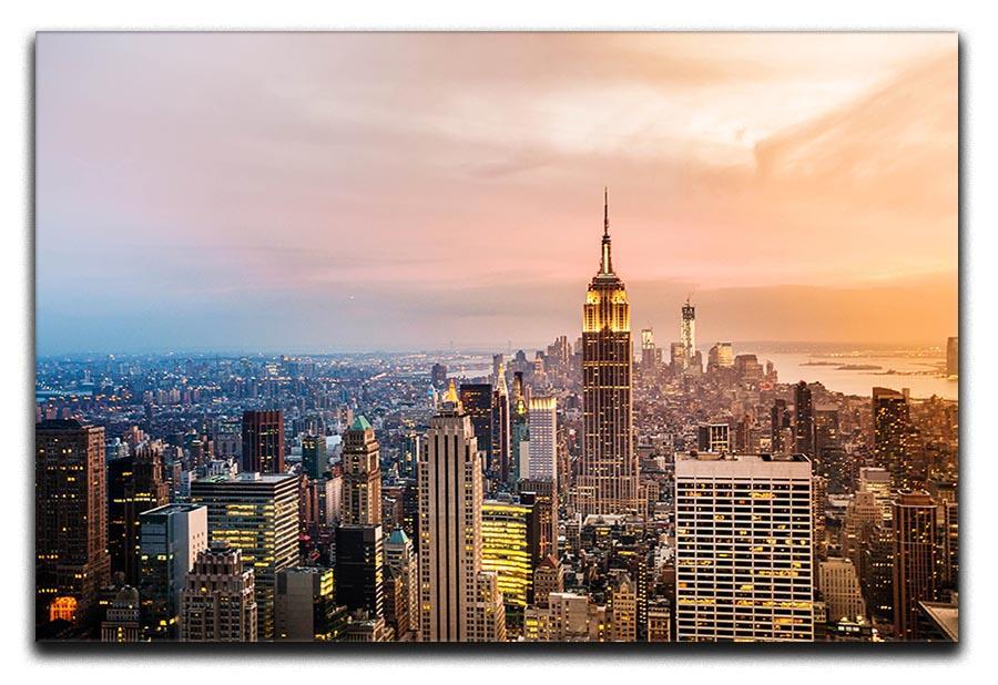 New York City skyline at sunset Canvas Print or Poster  - Canvas Art Rocks - 1