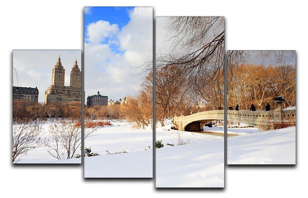 New York Manhattan Central Park panorama winter 4 Split Panel Canvas  - Canvas Art Rocks - 1
