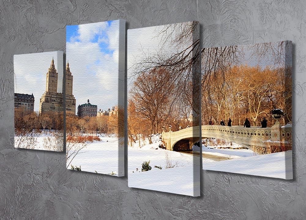 New York Manhattan Central Park panorama winter 4 Split Panel Canvas  - Canvas Art Rocks - 2