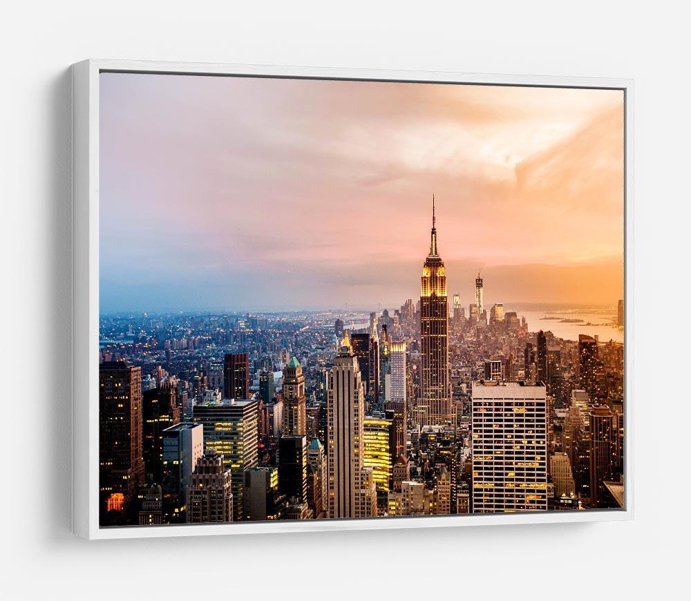New York skyline skyscrapers at sunset HD Metal Print