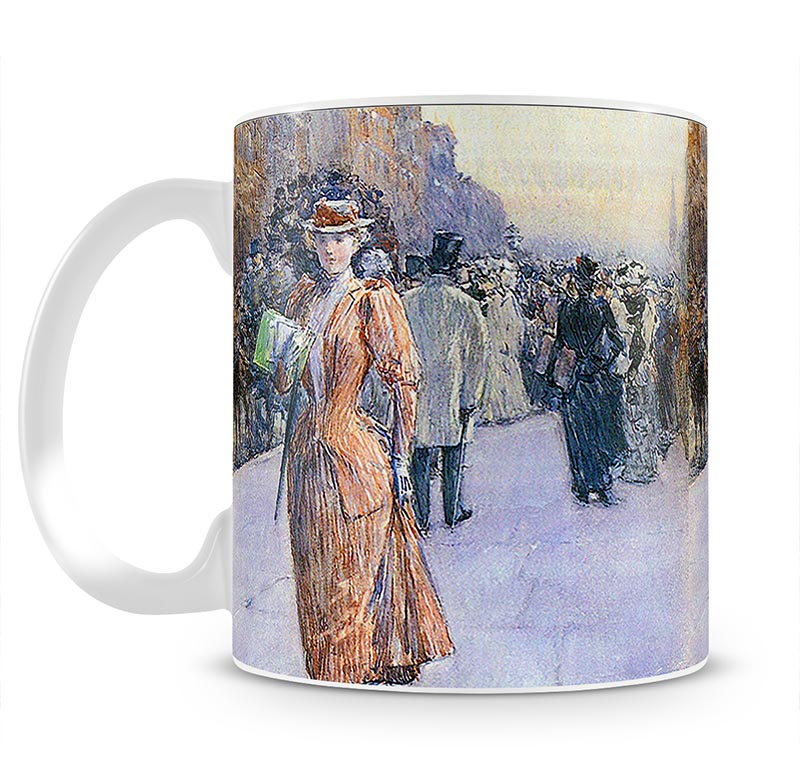 New York street scene by Hassam Mug - Canvas Art Rocks - 1