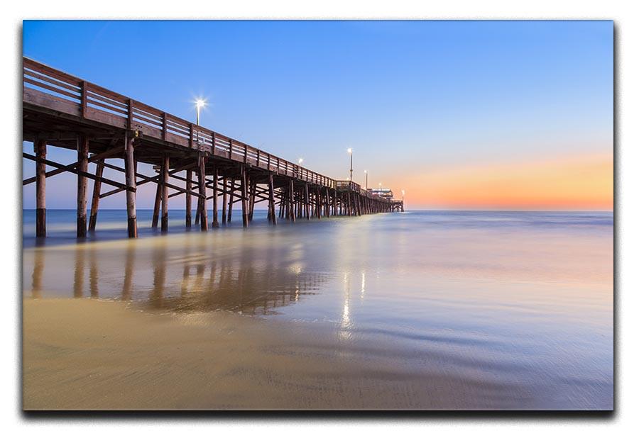 Newport Beach pier after sunset Canvas Print or Poster - Canvas Art Rocks - 1