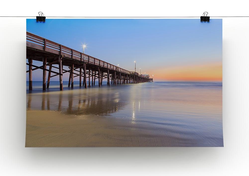 Newport Beach pier after sunset Canvas Print or Poster - Canvas Art Rocks - 2