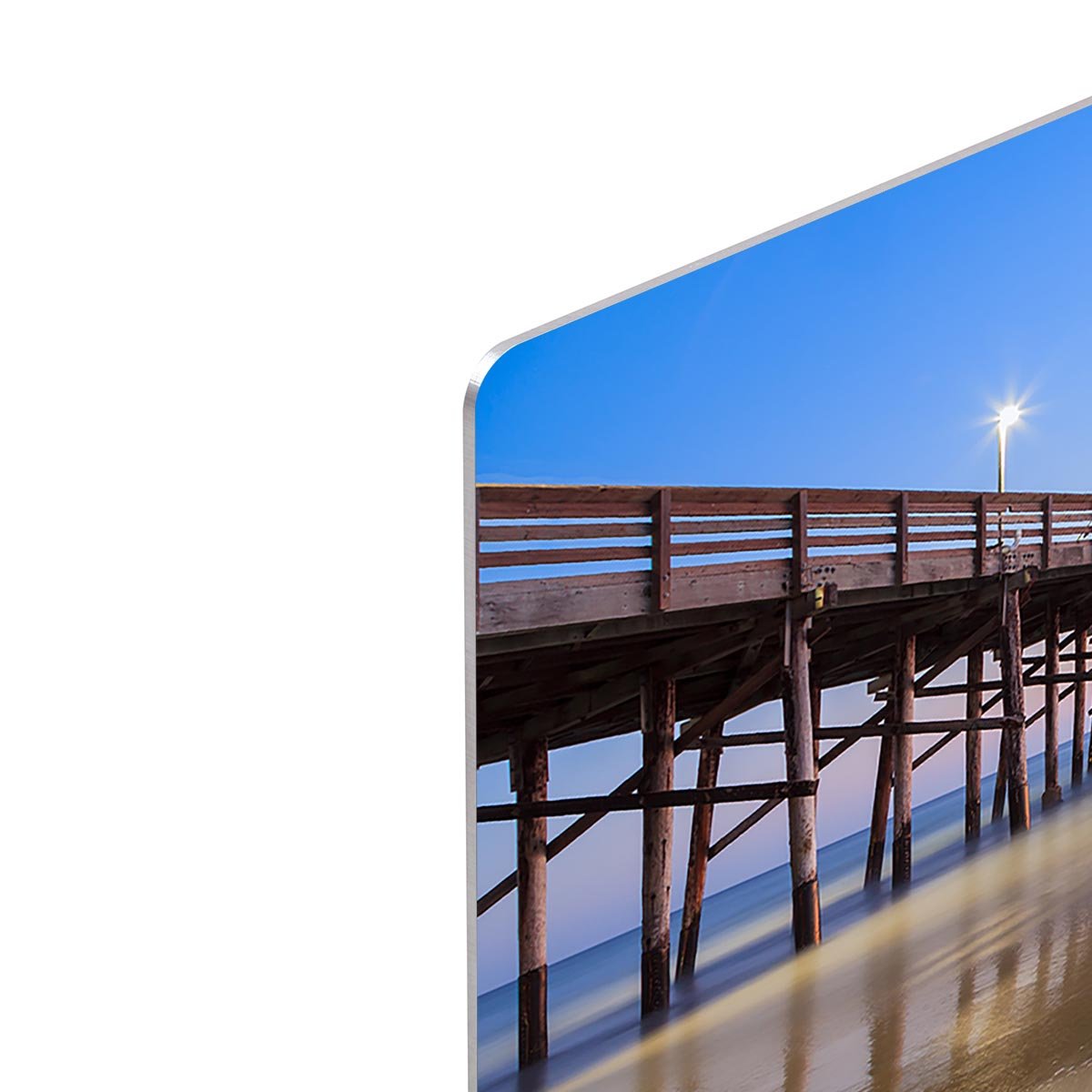 Newport Beach pier after sunset HD Metal Print - Canvas Art Rocks - 4