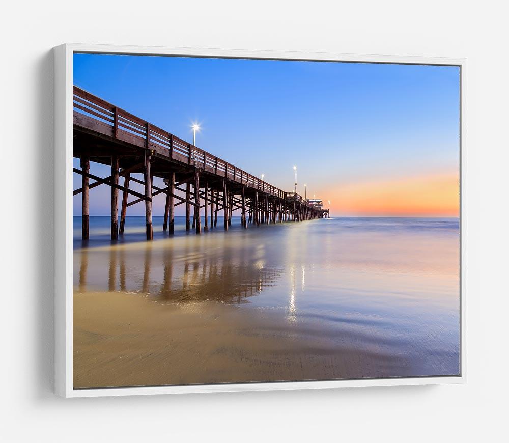 Newport Beach pier after sunset HD Metal Print - Canvas Art Rocks - 7