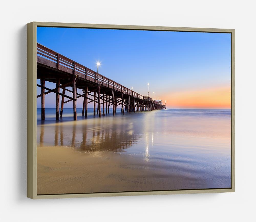 Newport Beach pier after sunset HD Metal Print - Canvas Art Rocks - 8