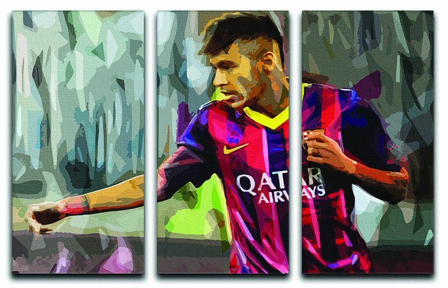 Neymar 3 Split Panel Canvas Print - Canvas Art Rocks - 1