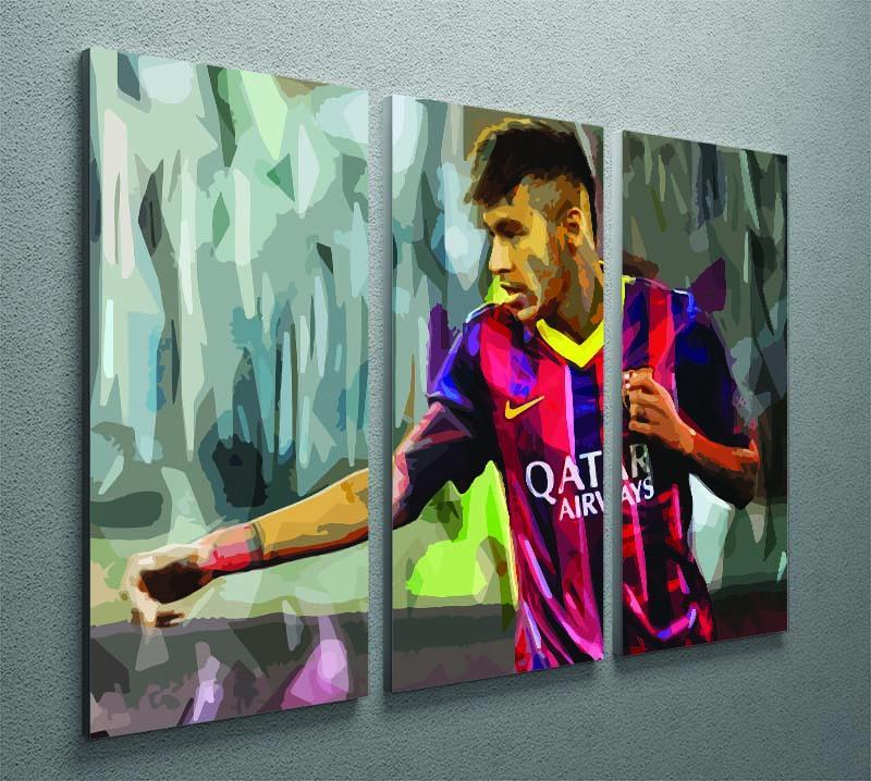 Neymar 3 Split Panel Canvas Print - Canvas Art Rocks - 2