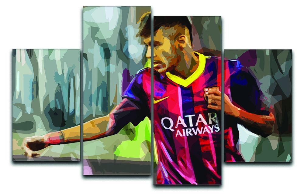 Neymar 4 Split Panel Canvas  - Canvas Art Rocks - 1
