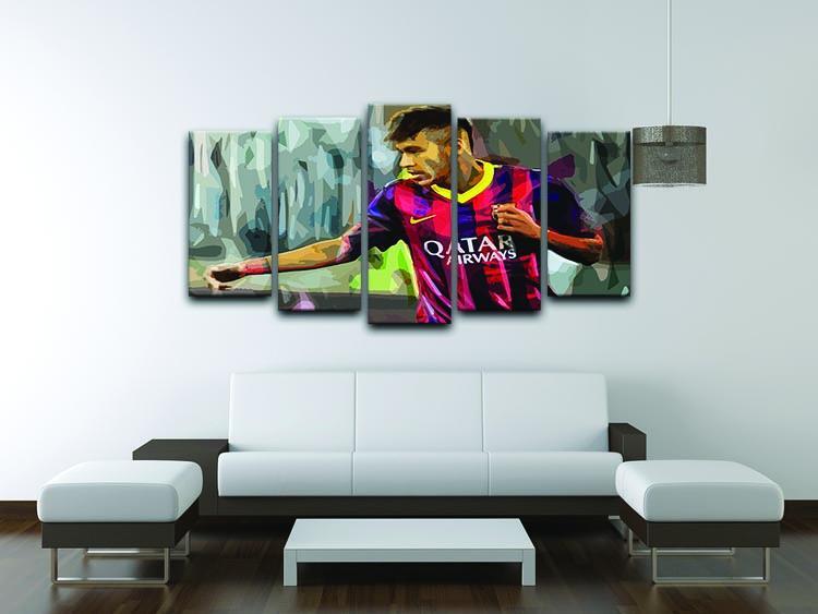 Neymar 5 Split Panel Canvas - Canvas Art Rocks - 3